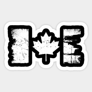 Canadian Flag - White - Distressed Sticker